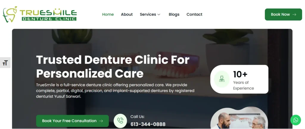 True Smile website design portfolio